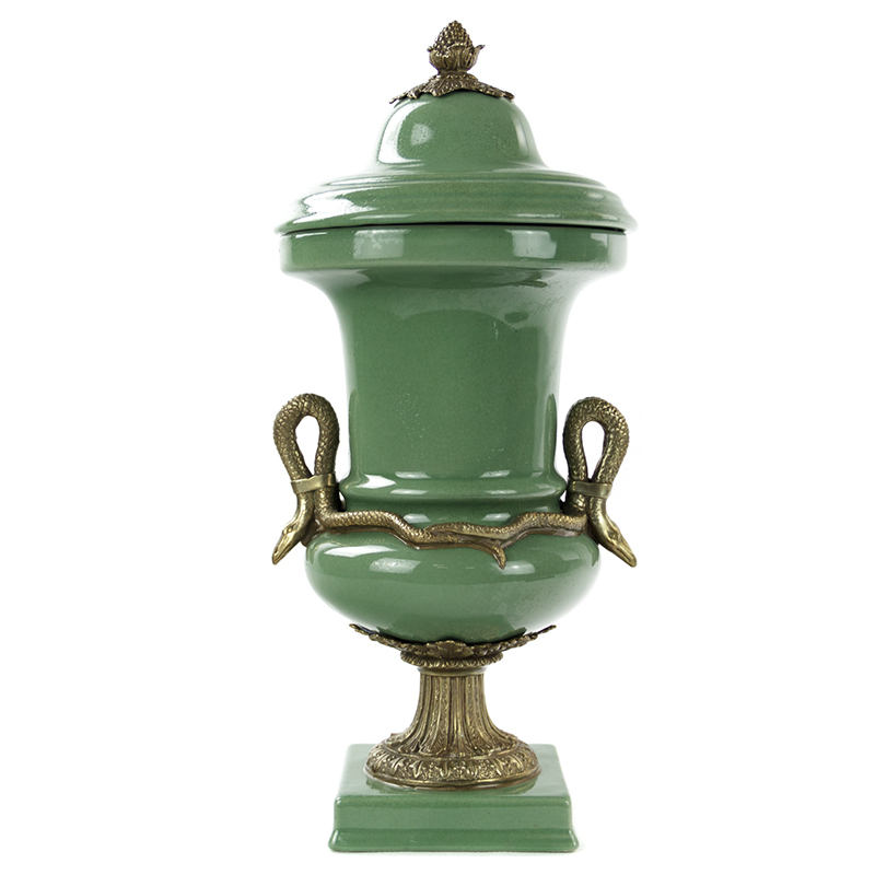 Ваза Selenia Green Vase Bronze Serpents Зеленый смок Бронза Ваза Selenia Green Vase Bronze Serpents Зеленый смок Бронза в Тюмени | Loft Concept