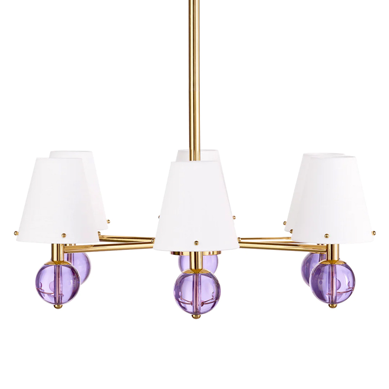 Люстра Jonathan BELVEDERE SIX-LIGHT CHANDELIER Сиреневый Золотой Белый Люстра Jonathan BELVEDERE SIX-LIGHT CHANDELIER Сиреневый Золотой Белый в Тюмени | Loft Concept