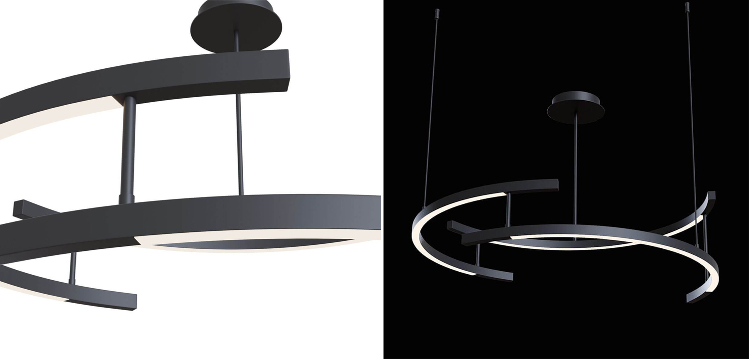 Люстра Smeragde Light Chandelier black arcs - фото