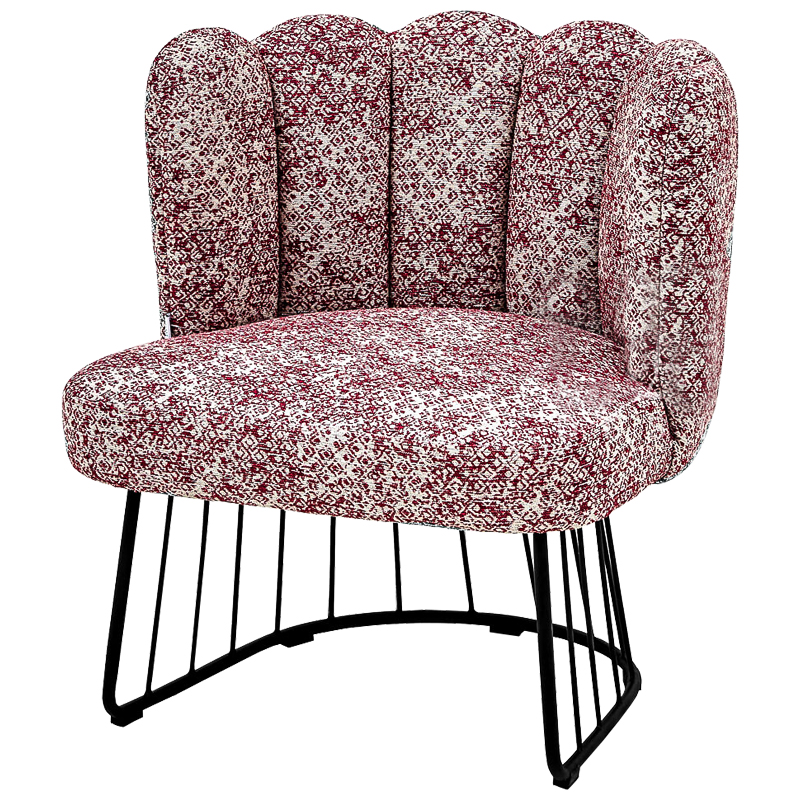 Кресло Noah Armchair cherry-white Бургундский красный Белый Черный Кресло Noah Armchair cherry-white Бургундский красный Белый Черный в Тюмени | Loft Concept