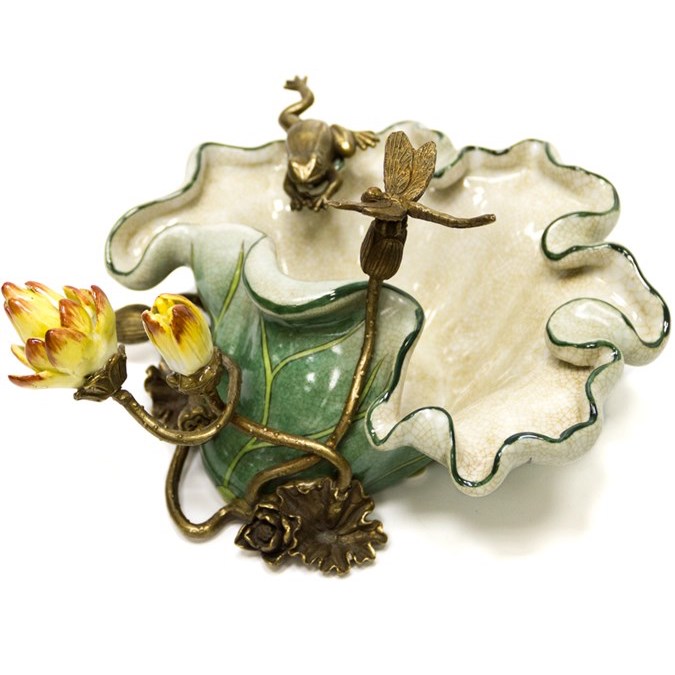 Чаша Water Lily Bowl Зеленый Бронза Белый Чаша Water Lily Bowl Зеленый Бронза Белый в Тюмени | Loft Concept