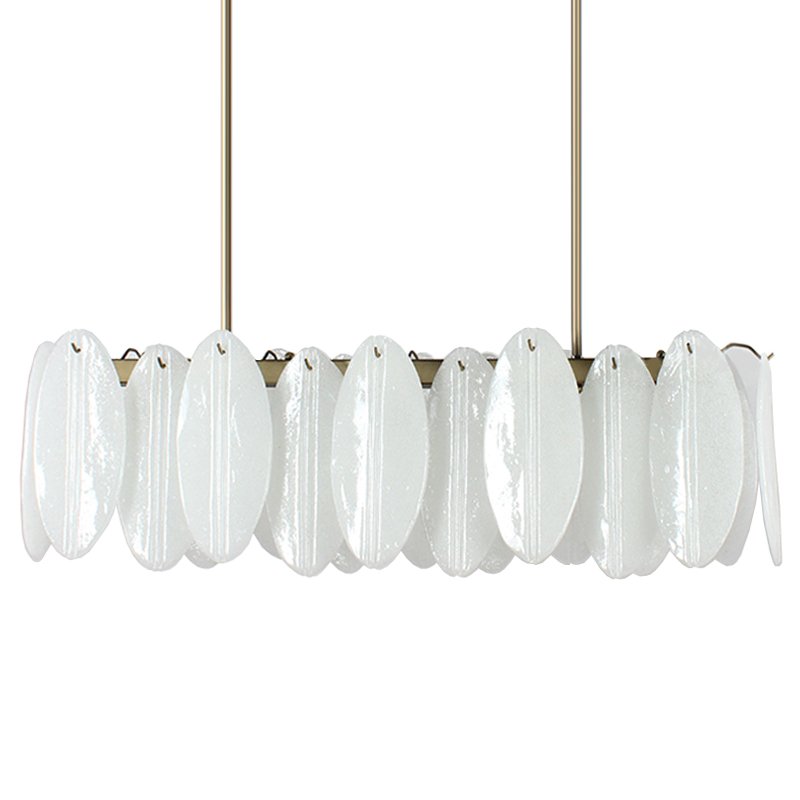 Люстра Angel Style Italian Murano Glass Rectangle Латунь Белый Люстра Angel Style Italian Murano Glass Rectangle Латунь Белый в Тюмени | Loft Concept