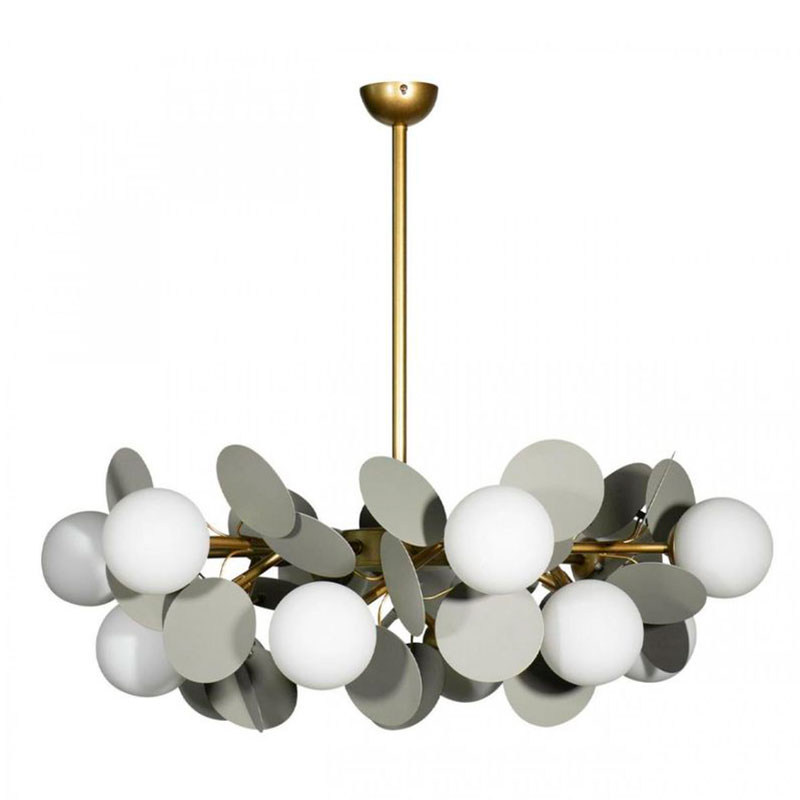 Люстра MATISSE Chandelier Gray 12 ламп Серый Золотой Белый Люстра MATISSE Chandelier Gray 12 ламп Серый Золотой Белый в Тюмени | Loft Concept