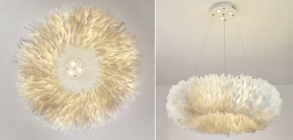 Люстра Кольцо из перьев Plumage White - фото №1