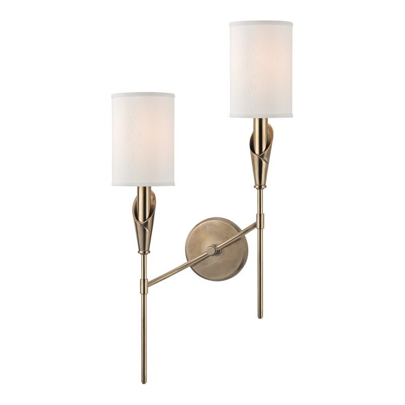 Настенный светильник Wall Sconce TATE 1312L-AGB Латунь Белый Настенный светильник Wall Sconce TATE 1312L-AGB Латунь Белый в Тюмени | Loft Concept