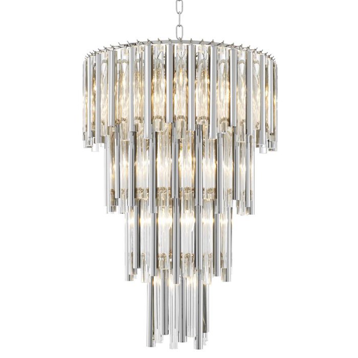 Люстра Eichholtz Chandelier Gigi L Прозрачное Стекло Никель Люстра Eichholtz Chandelier Gigi L Прозрачное Стекло Никель в Тюмени | Loft Concept