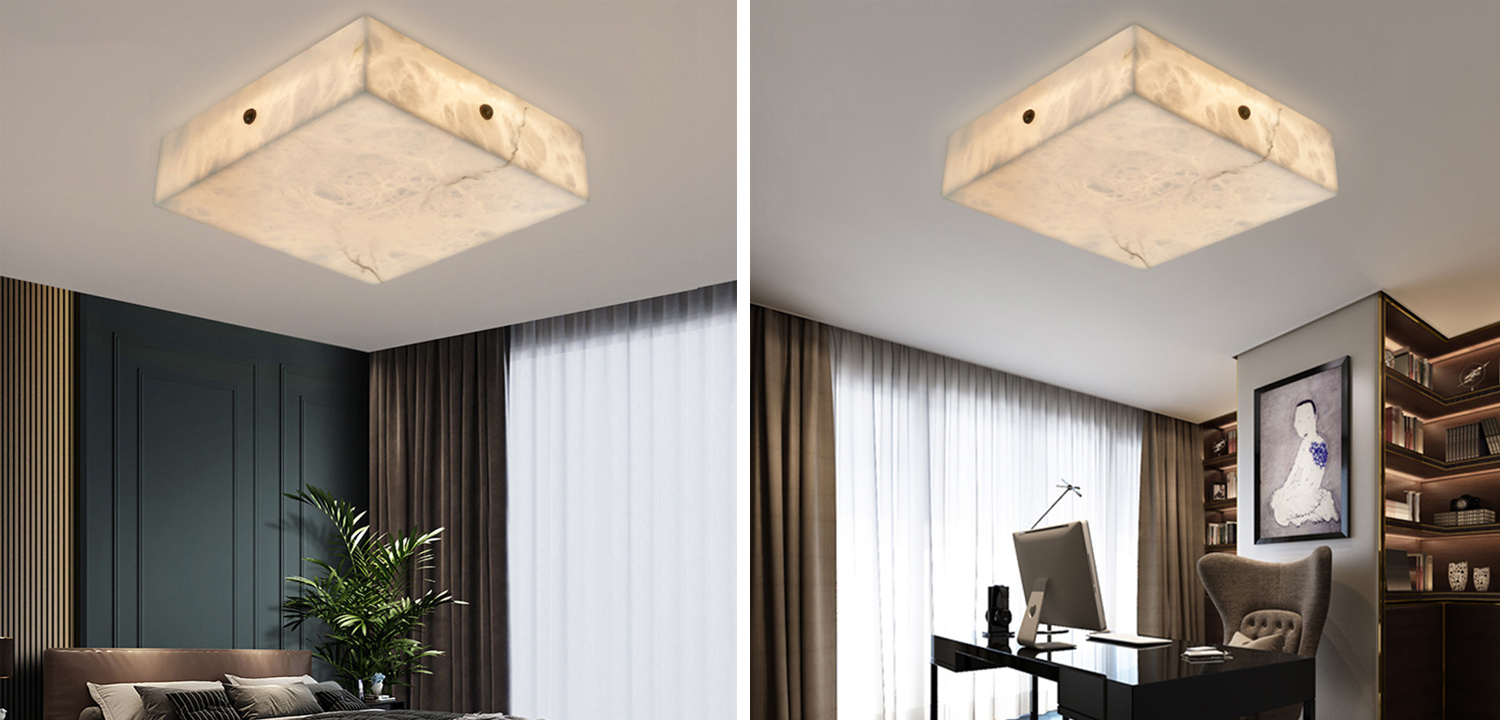 Накладной Потолочный светильник из натурального мрамора Marble cube - фото