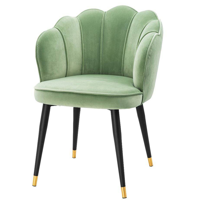 Стул Eichholtz Dining Chair Bristol pistache green Зеленый шалфей Черный Латунь Стул Eichholtz Dining Chair Bristol pistache green Зеленый шалфей Черный Латунь в Тюмени | Loft Concept