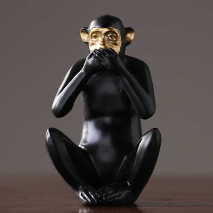 Статуэтка Monkey dont speak Золотой Черный Статуэтка Monkey dont speak Золотой Черный в Тюмени | Loft Concept
