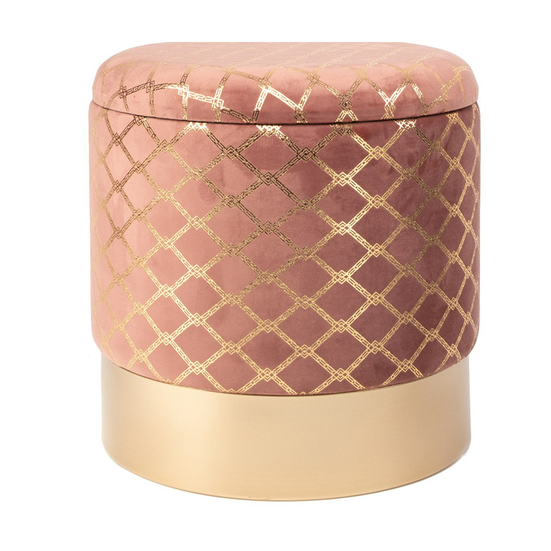 Пуф PUF Upholstery Gold Mesh розовый Розовый (Rose) Золотой в Тюмени | Loft Concept 