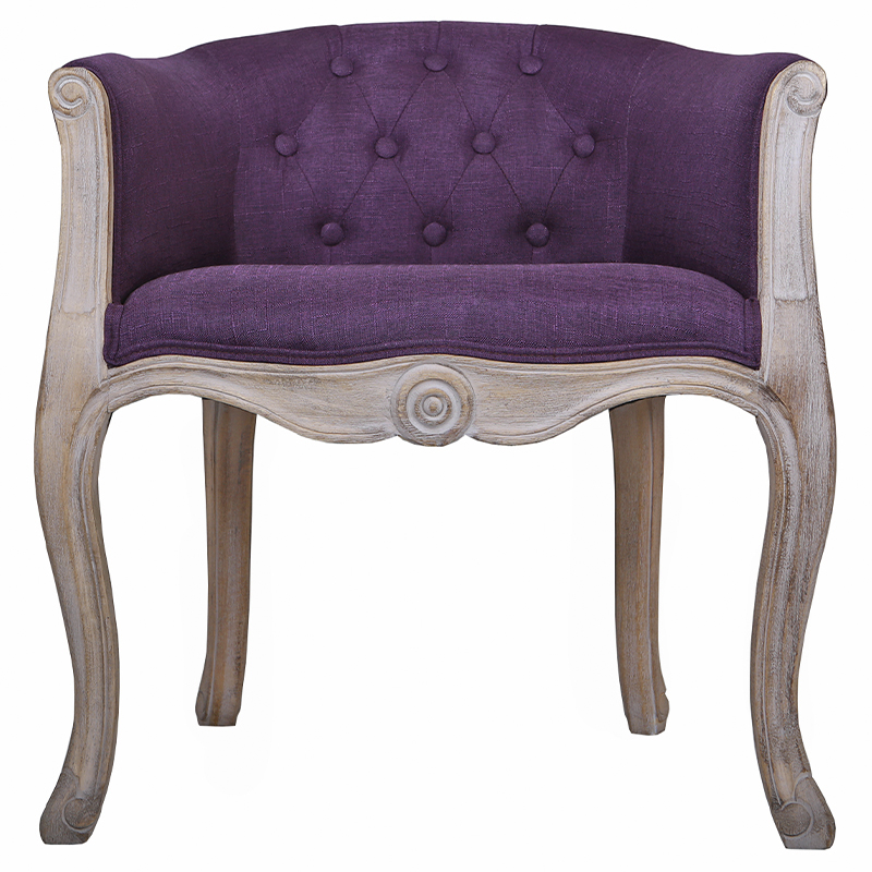 Кресло низкое в стиле прованс Louis French Armchair purple flax Фиолетовый Бежево-серый Кресло низкое в стиле прованс Louis French Armchair purple flax Фиолетовый Бежево-серый в Тюмени | Loft Concept