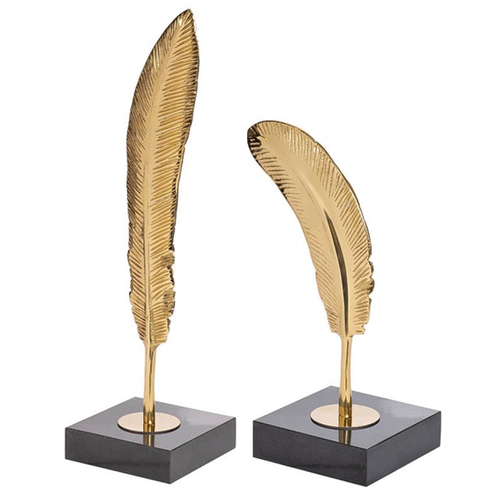 Статуэтка Feather Gold Золотой Черный Статуэтка Feather Gold Золотой Черный в Тюмени | Loft Concept
