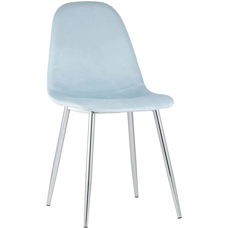 Стул Archie Chair Пастельно-Голубой Велюр Хромированные ножки Голубой пастельный Серебряный Стул Archie Chair Пастельно-Голубой Велюр Хромированные ножки Голубой пастельный Серебряный в Тюмени | Loft Concept