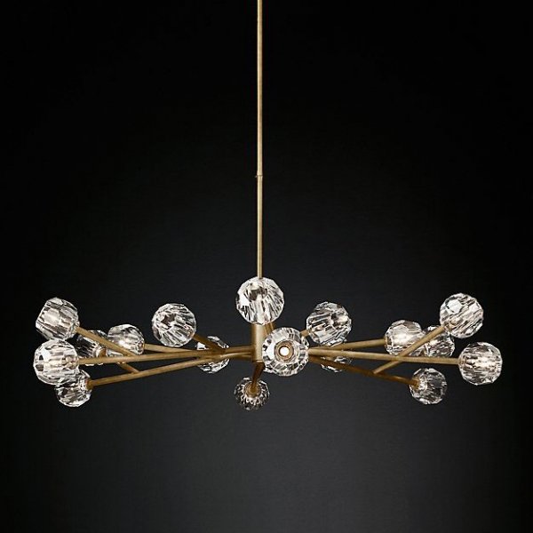 Люстра RH Boule De Cristal Round Chandelier 48 Латунь Черный Люстра RH Boule De Cristal Round Chandelier 48 Латунь Черный в Тюмени | Loft Concept