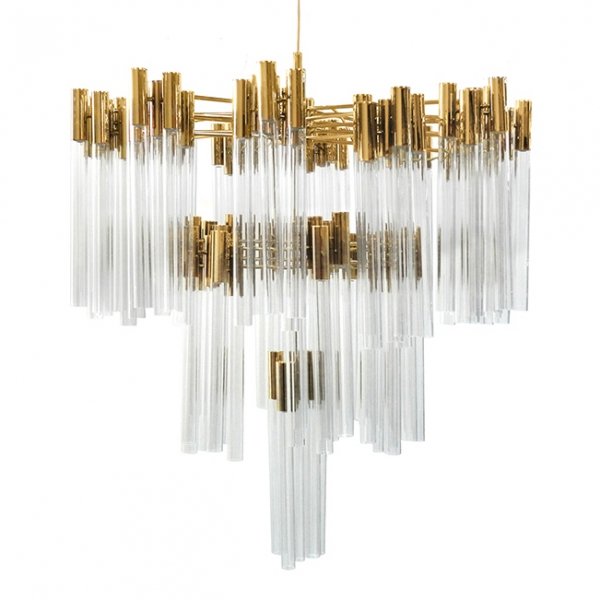 Люстра Contemporary chandelier crystal brass Глянцевое золото Прозрачное Стекло Люстра Contemporary chandelier crystal brass Глянцевое золото Прозрачное Стекло в Тюмени | Loft Concept