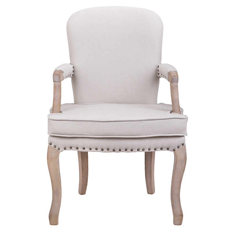 Кресло Aubrey Classical Armchair beige flax Бежевый Коричневый Кресло Aubrey Classical Armchair beige flax Бежевый Коричневый в Тюмени | Loft Concept