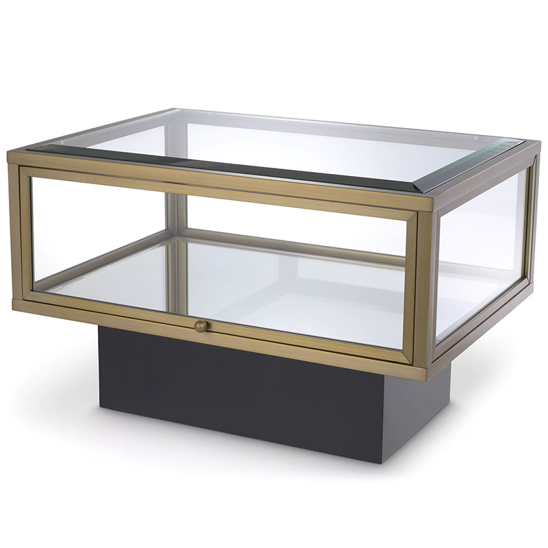 Приставной стол с витриной Eichholtz Side Table Ryan Черный Латунь Прозрачное Стекло Зеркало Приставной стол с витриной Eichholtz Side Table Ryan Черный Латунь Прозрачное Стекло Зеркало в Тюмени | Loft Concept