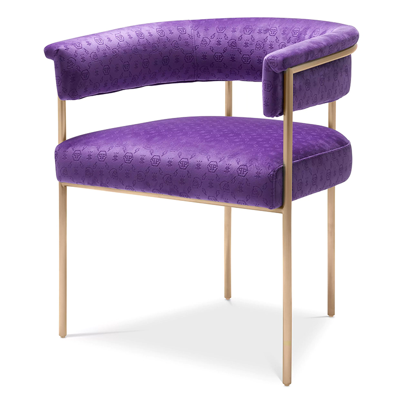 Стул Philipp Plein Dining Chair Monogram Фиолетовый Фиолетовый Золотой Стул Philipp Plein Dining Chair Monogram Фиолетовый Фиолетовый Золотой в Тюмени | Loft Concept