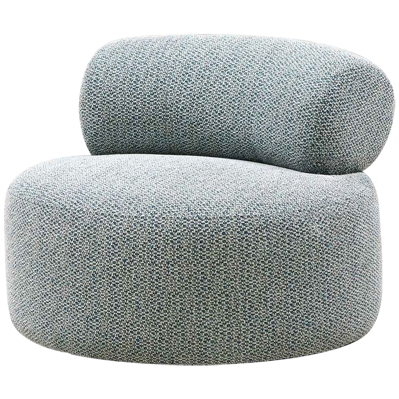 Дизайнерское круглое мягкое кресло в голубой пестрой обивке Roux Round Armchair Голубой Дизайнерское круглое мягкое кресло в голубой пестрой обивке Roux Round Armchair Голубой в Тюмени | Loft Concept