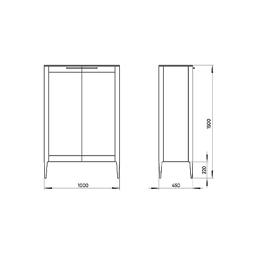 Витрина белая с 2-мя стеклянными дверцами и 3-мя полками Type  в Тюмени