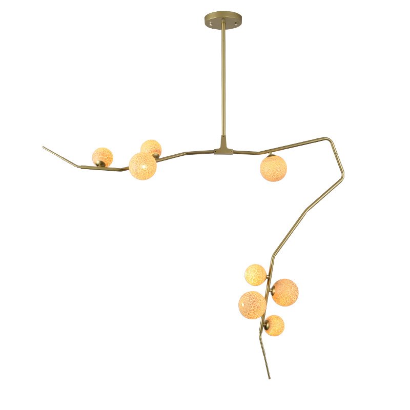 Люстра 8-GLOBE CHERRYBOMB CHANDELIER Бежевый Латунь Люстра 8-GLOBE CHERRYBOMB CHANDELIER Бежевый Латунь в Тюмени | Loft Concept
