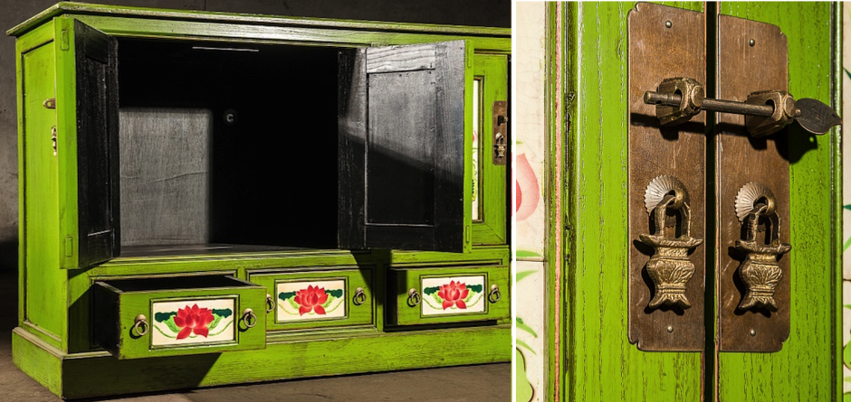 Китайский комод Rustic Cupboard Зеленый Китайский комод Rustic Cupboard Зеленый - Loft-Concept в Тюмени