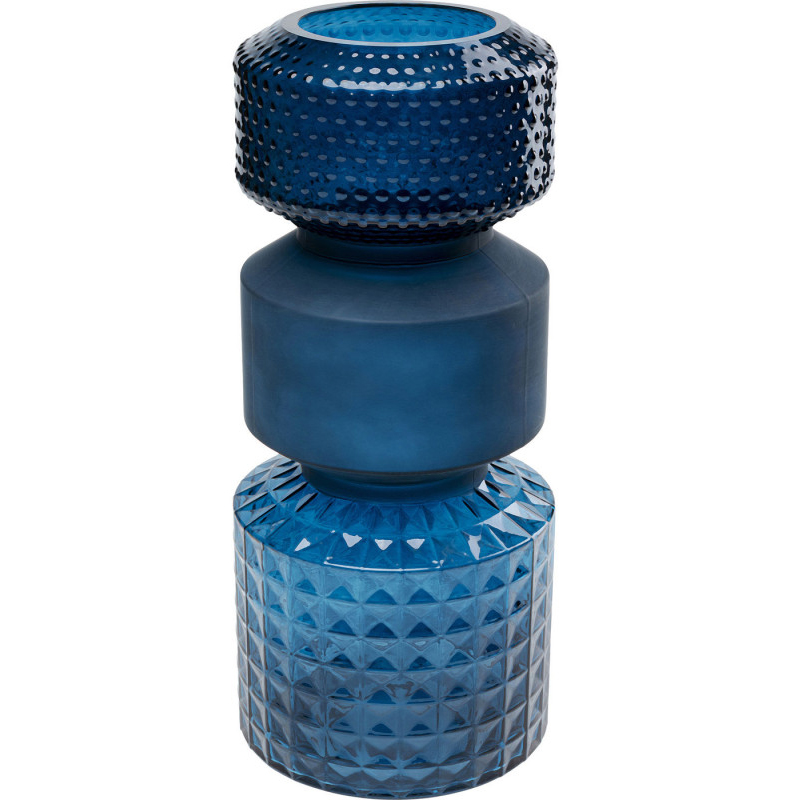 Ваза Geometric Blue Glass Vase 42 Синий Ваза Geometric Blue Glass Vase 42 Синий в Тюмени | Loft Concept