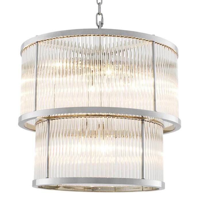 Люстра Chandelier Pasadena Nickel Никель Прозрачное Стекло Люстра Chandelier Pasadena Nickel Никель Прозрачное Стекло в Тюмени | Loft Concept