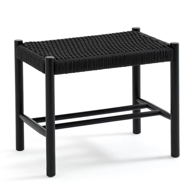 Банкетка Enzo Wicker Black Banquet mini Черный Банкетка Enzo Wicker Black Banquet mini Черный в Тюмени | Loft Concept