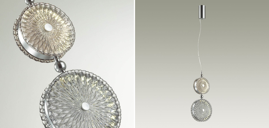 Подвесной светодиодный светильник Peony Yellow&Grey - фото №1