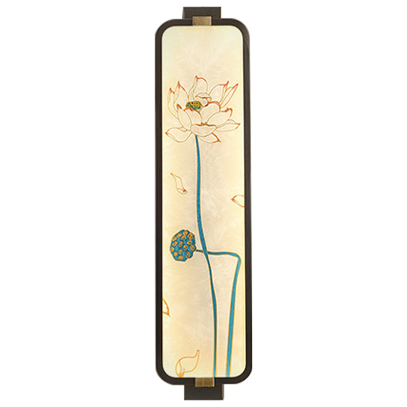 Настенный светильник Lotus Oriental Scenes Wall Lamp Темная медь Бежевый Мульти Настенный светильник Lotus Oriental Scenes Wall Lamp Темная медь Бежевый Мульти в Тюмени | Loft Concept