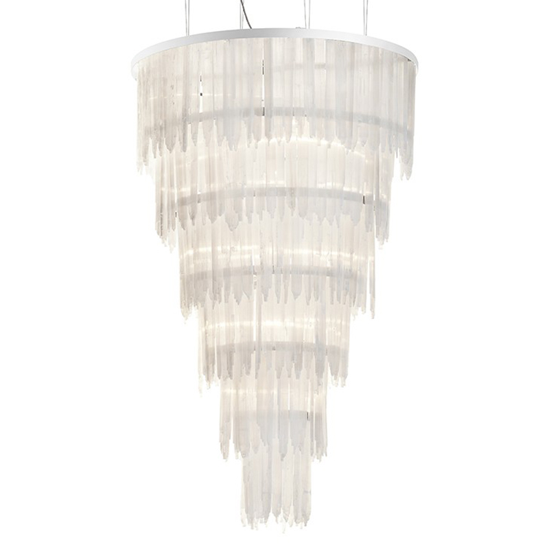 Люстра LAMP SELENITE ROUND chromium 80 Прозрачный белый Хром Люстра LAMP SELENITE ROUND chromium 80 Прозрачный белый Хром в Тюмени | Loft Concept