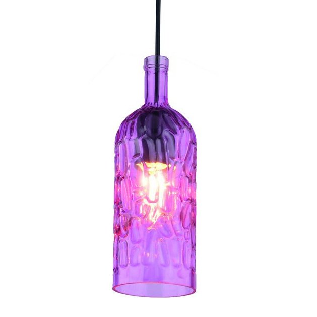 Подвесной светильник Geometry Glass Purpur Bottle Pendant Сиреневый Подвесной светильник Geometry Glass Purpur Bottle Pendant Сиреневый в Тюмени | Loft Concept