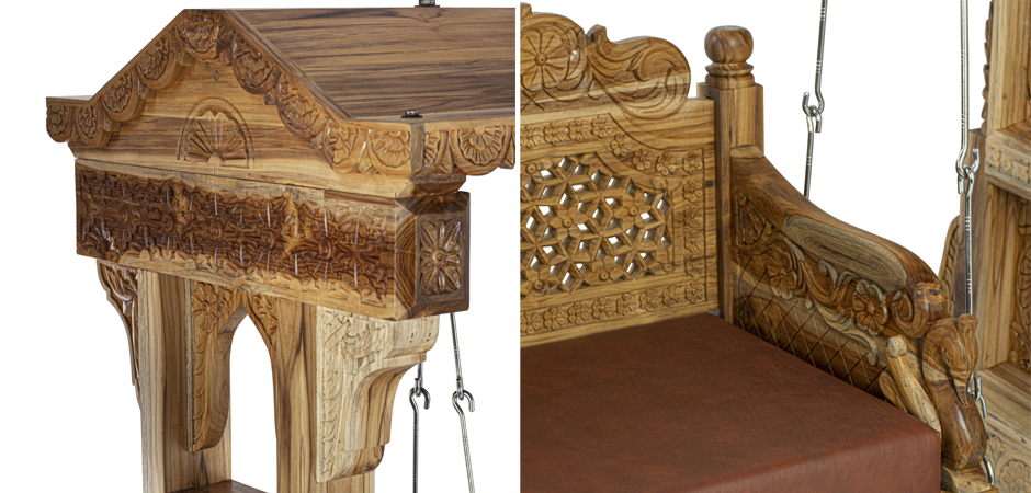 Большие Индийские качели из тика TEAK WOOD SWING Большие Индийские качели из тика TEAK WOOD SWING - Loft-Concept в Тюмени