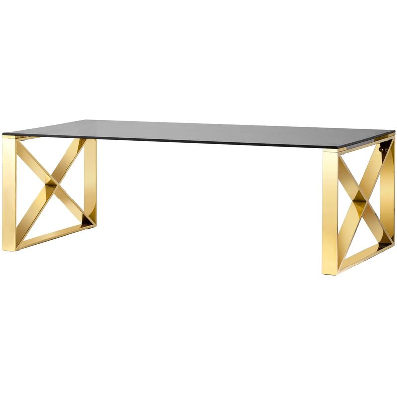 Столик кофейный Lannes Collection Gold Золотой Стекло Смок Столик кофейный Lannes Collection Gold Золотой Стекло Смок в Тюмени | Loft Concept