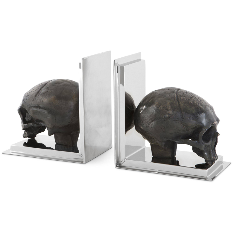 Держатель для книг Eichholtz Bookend Skull set of 2 Никель Винтажная латунь Держатель для книг Eichholtz Bookend Skull set of 2 Никель Винтажная латунь в Тюмени | Loft Concept