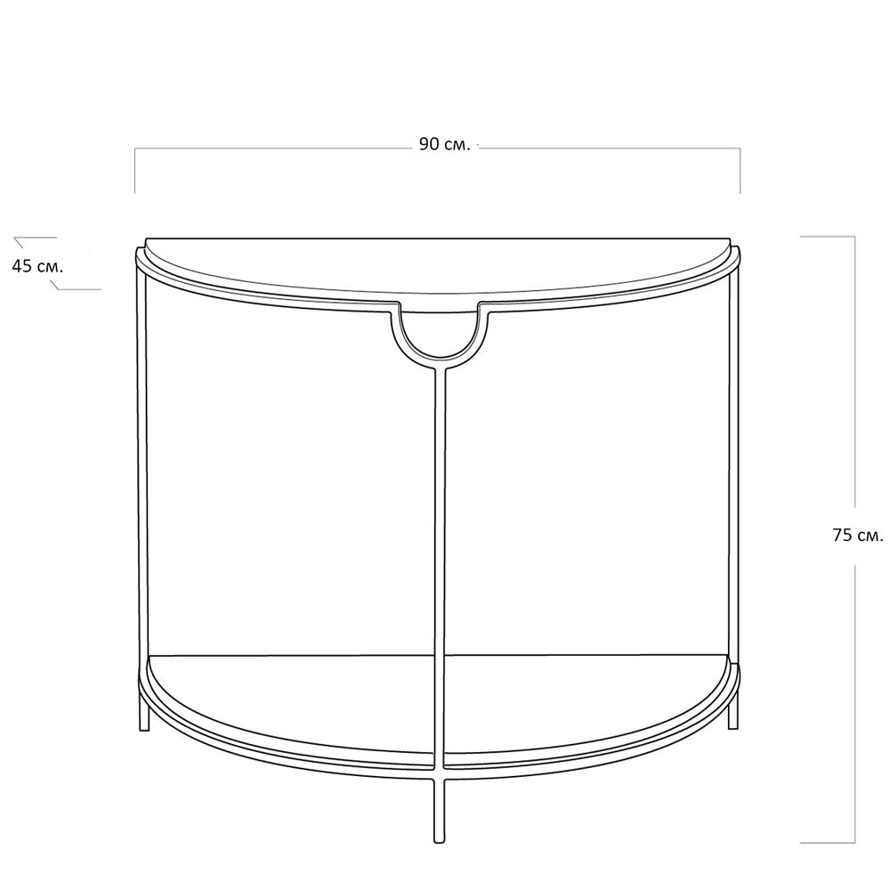 Консоль полукруглая с 2-мя полками Semicircular Console Консоль полукруглая с 2-мя полками Semicircular Console в Тюмени