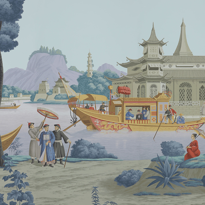 Обои ручная роспись Procession Chinoise Charvet on scenic paper Обои ручная роспись Procession Chinoise Charvet on scenic paper в Тюмени | Loft Concept