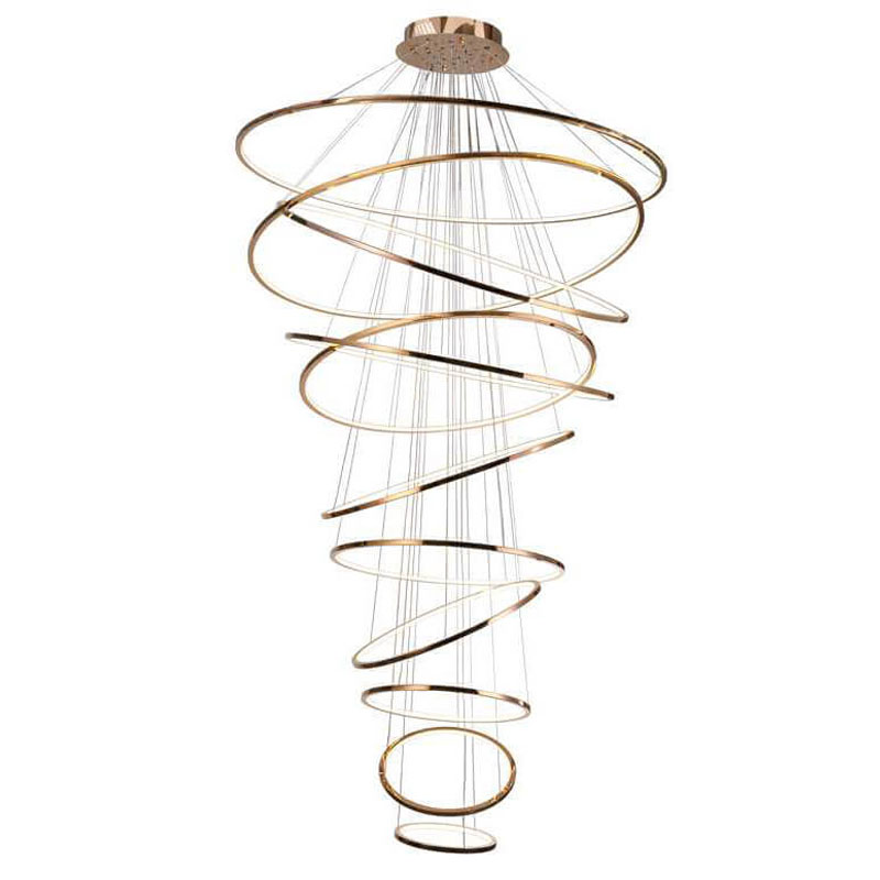 Люстра Композиция из 11 колец Ring Horizontal Chandelier Gold Золотой Розовое золото Люстра Композиция из 11 колец Ring Horizontal Chandelier Gold Золотой Розовое золото в Тюмени | Loft Concept