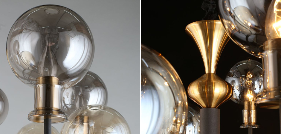 Люстра c дымчатым стеклом Champagne Glass Люстра c дымчатым стеклом Champagne Glass - Loft-Concept в Тюмени