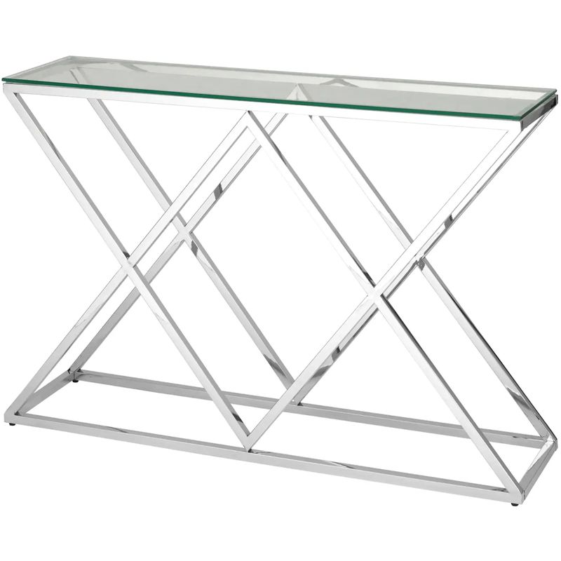 Консоль Geometry Rhombus Silver Серебряный Прозрачное Стекло Консоль Geometry Rhombus Silver Серебряный Прозрачное Стекло в Тюмени | Loft Concept