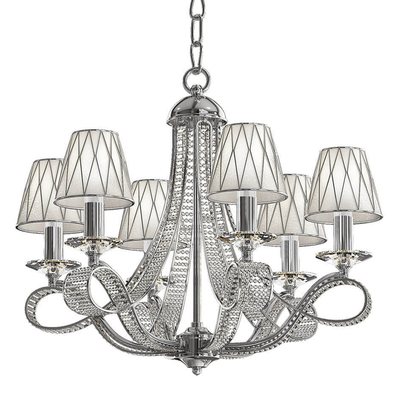 Люстра Franseza Chandelier chrome 67 Хром Белый Люстра Franseza Chandelier chrome 67 Хром Белый в Тюмени | Loft Concept
