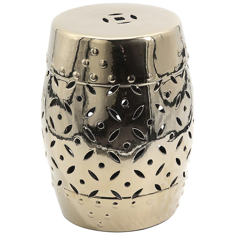 Керамический табурет Coin Lattice Garden Stool - Gold Глянцевое золото Керамический табурет Coin Lattice Garden Stool - Gold Глянцевое золото в Тюмени | Loft Concept