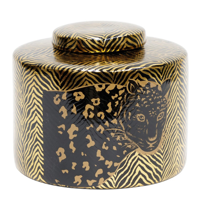 Ваза Leopard Vase black and gold 18 Черный Золотой Ваза Leopard Vase black and gold 18 Черный Золотой в Тюмени | Loft Concept