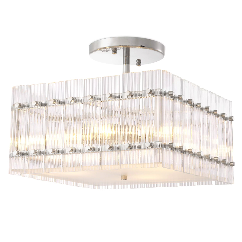 Потолочный светильник Eichholtz Ceiling Lamp Ruby Square Nickel Прозрачное Стекло Никель Потолочный светильник Eichholtz Ceiling Lamp Ruby Square Nickel Прозрачное Стекло Никель в Тюмени | Loft Concept