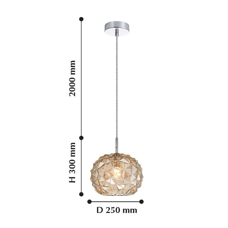 Подвесной светильник коньячного цвета Geometry Glass в Тюмени