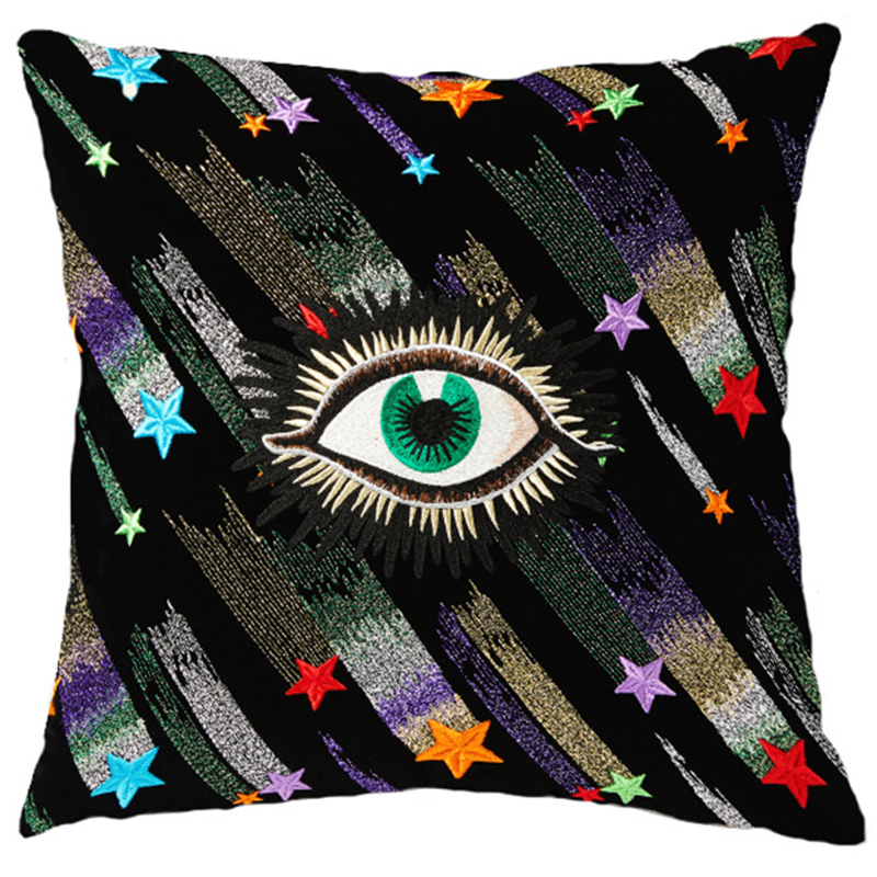 Декоративная подушка Стиль Gucci Starfall Eye Черный Мульти Декоративная подушка Стиль Gucci Starfall Eye Черный Мульти в Тюмени | Loft Concept