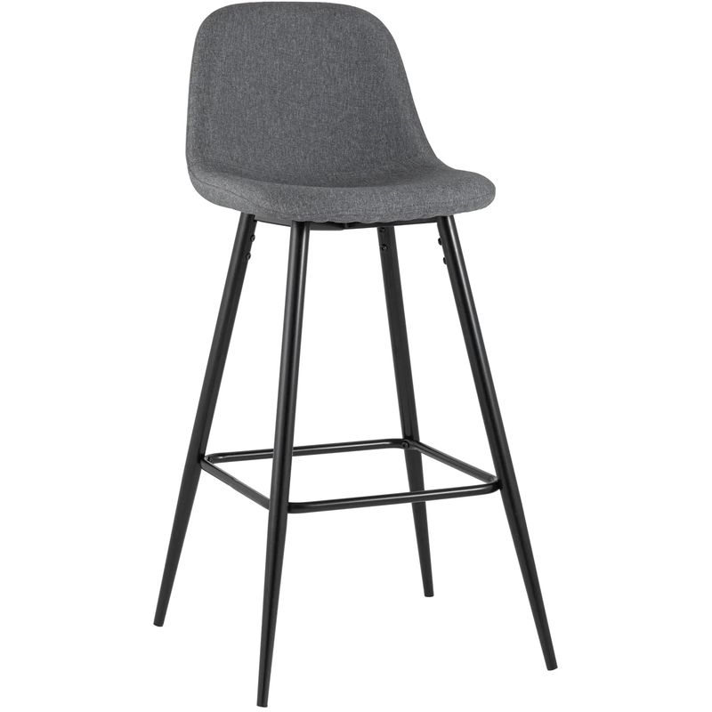 Барный Стул Archie Chair Серая Рогожка Серый Черный Барный Стул Archie Chair Серая Рогожка Серый Черный в Тюмени | Loft Concept