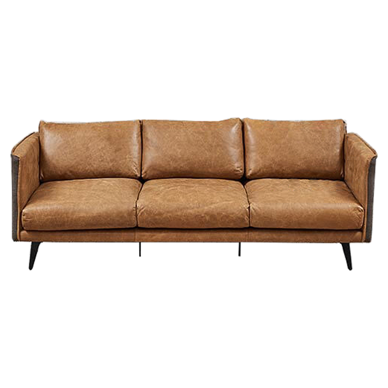 Диван Caramel Leather & Textiles Triple Sofa Карамель Черный Бежево-серый Диван Caramel Leather & Textiles Triple Sofa Карамель Черный Бежево-серый в Тюмени | Loft Concept