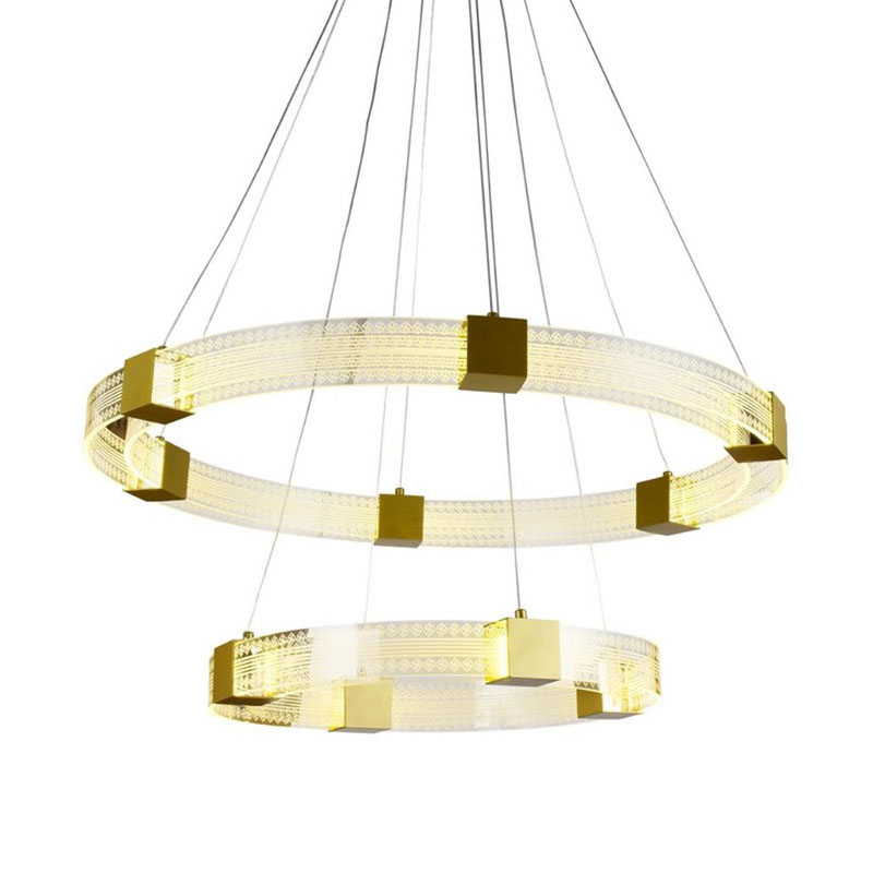 Люстра Два Кольца Ring Horizontal Ornament Meander 2 Прозрачный Золотой Люстра Два Кольца Ring Horizontal Ornament Meander 2 Прозрачный Золотой в Тюмени | Loft Concept